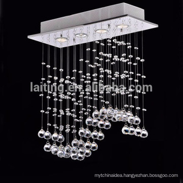 Modern Wave 4 LED Light Ceiling Chandelier Crystals-92014